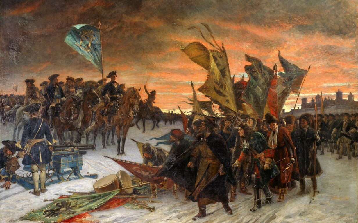 Картина «Триумф под Нарвой». Густав Седерстрём, 1910 год