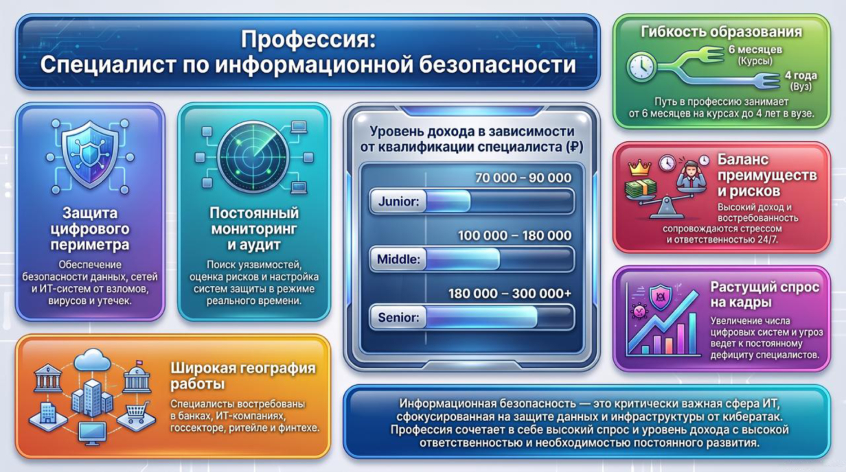 Профессия спец по инфо безопасности инфографика