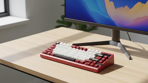 Geekboards Zoom75 TIGA Scarlet Red. Фото: Павел Громов / Нейросеть