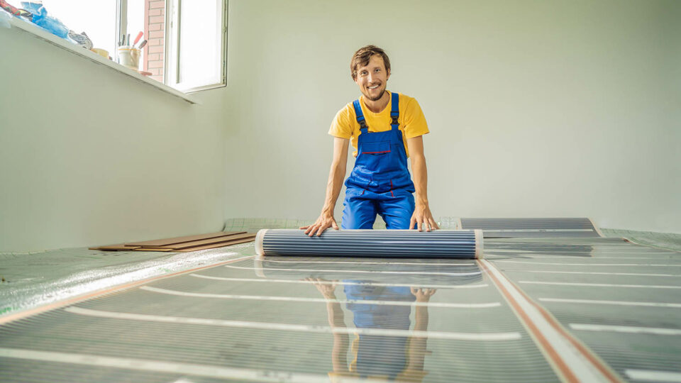 Раскладка полотна инфракрасного теплого пола. м