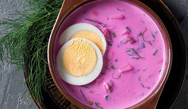 Свекольная окрошка на кефире