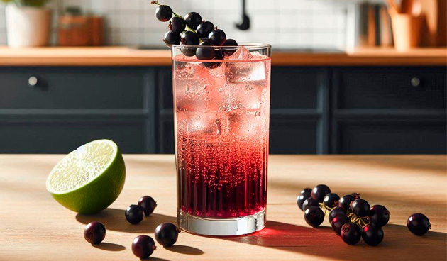 Джин-тоник с черной смородиной