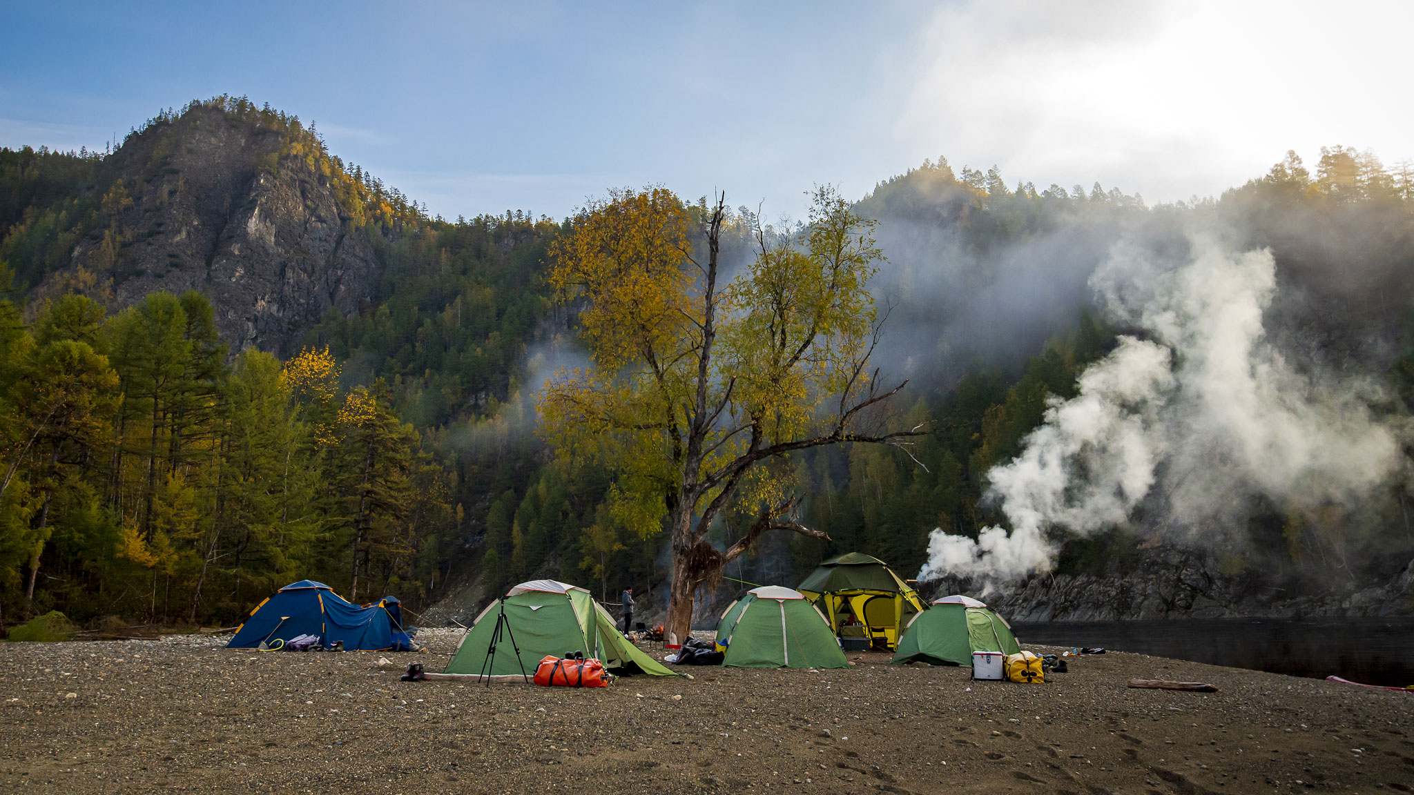 Лагерь на идеальной косе.