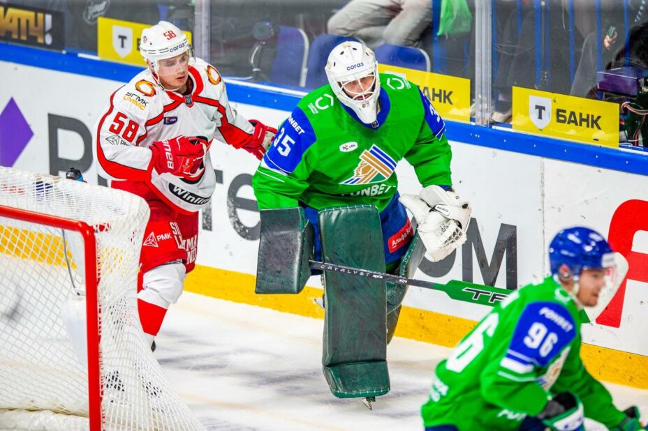 Вратарь Вязовой отдал 2 голевые передачи в игре с «Локомотивом». Фото: ХК «Салават Юлаев»