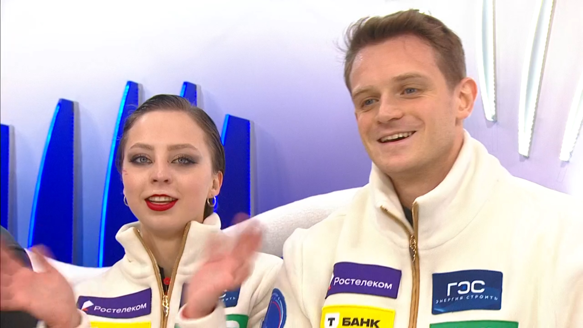 Александра Бойкова и Дмитрий Козловский. Фото: стоп-кадр прямого эфира